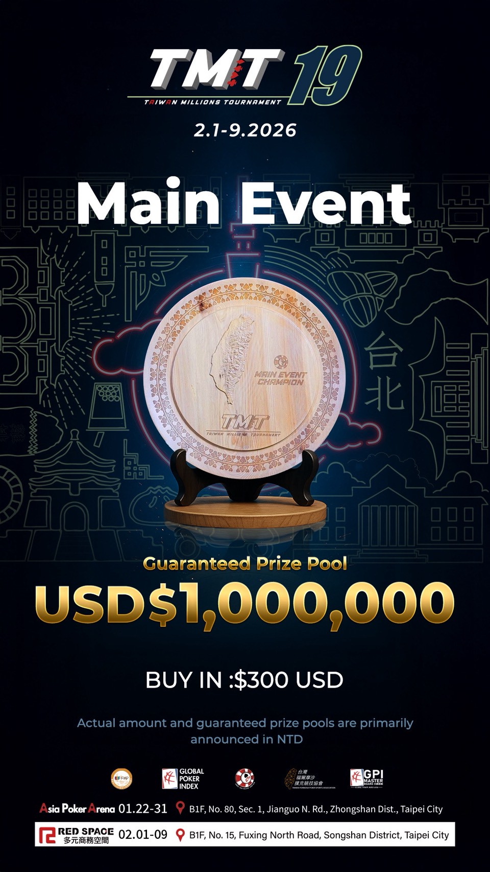 TMT19 Main Event USD 1,000,000